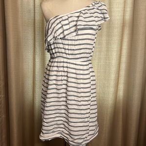 Old Navy Women’s Medium One Strap Shoulder Dress w/Ruffle Blue White Stripe